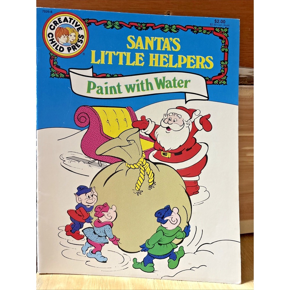 Vintage Santa Claus Is Coming to Town Paint with Water Book UNUSED NOS
